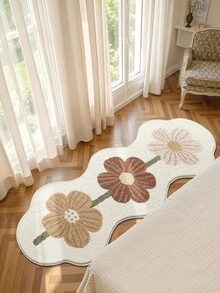 DAJIANG 1 pieza Tapete de pasillo con estampado floral vintage simple, alfombra antideslizante para entrada, alfombra suave, plegable y lavable, adecuada para sala de estar, cocina, baño, mesita de noche - Decoración del hogar, esponjosa y gruesa, adecuada para decoración de Halloween, Acción de Gracias, otoño/invierno, Navidad