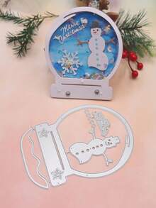 Christmas + 1 Set Of Metal Cutting Knife Mold, Christmas Snowman Cutting Mold, DIY Paper Card Craft, Carbon Steel Mold For Cutting And Pasting Thin Sheets, Greeting Card Craft Decoration, Decorative Embossing, And Home Project Making Tools