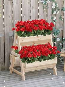 4pcs/1pc/2pcs Artificial Geranium Flowers With Green Foliage, Realistic Silk Flowers For Indoor & Outdoor Decor, Perfect For Garden, Porch, Patio, Window Box, And Hanging Planter, Maintenance-Free Plants