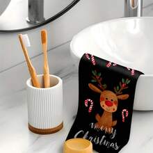 2 pièces/100 pièces Serviettes de cuisine et gants de vaisselle avec motif de rennes de Noël et de cannes en bonbon, convenant à la décoration intérieure des restaurants, cuisines et salles de bain, à la décoration de fête, aux cadeaux de fête, en tant que cadeau