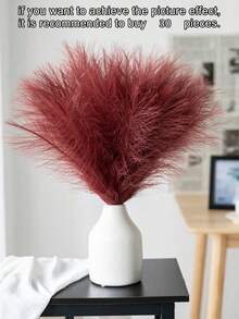 5 قطع/10 قطع عشب صناعي من الخيزران الأنيق بطول 43 سم، مصنوع من قماش بولي إستر ناعم وسريع الجفاف، قابل للثني والاسترداد، مناسب لديكور الربيع وعيد الحب والطراز الشمالي الحديث والأسلوب البوهيمي، يمكن استخدامه لديكور المنزل والمزهريات والأعراس والحفلات وغرف المعيشة والطعام والنوم وديكور عيد الميلاد - عنابي اللون - مشاهدة 5