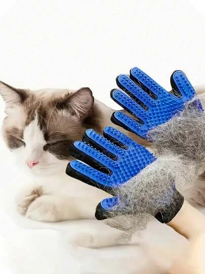 1pc Pet Grooming Gloves, 2-In-1 Pet Cleaning Gloves, Gentle Deshedding Brush For Dogs Cats, Dog Cat De- Cat Supplies Comb De-Shedding Brush Enhanced 5-Finger Design Suitable For Long Short Hair Easy To Clean Gentle De-Shedding For Dogs Cat, Easy Clean, Painless Grooming, Invigorating Massage