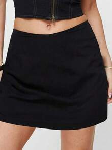 Vestido Mini com Bainha Dividida em Tecido Casual Tricotado de Cor Sólida, Adequado para Uso Diário, Praia, Encontro à Noite, Casa, Jardim, Fotografia, Rua, Viagem, Primavera/Outono/Inverno, Confortável para o Dia a Dia