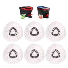 6 Pack Mop Replacement Heads Easy Wrin Spin Mop, Microfiber Spin Mop Refills, Easy Cleaning Mop Head Replacement - trắng - Xem 1
