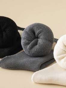 5 perechi de șosete din fleece coral, șosete groase și calde pufoase pentru adulți, șosete antiderapante pentru casă pentru bărbați și femei, potrivite pentru toamnă/iarnă