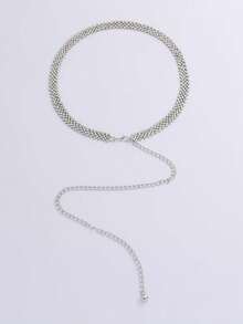 Rhinestone Leaf Shaped Waist Chain, Luxury Bling Bling Rhinestone Decorated Waist Chain, Elegant & Sexy Style, Suitable For Dresses, Skirts, Jeans, Casual Wear, Parties, Weddings, Festivals, A Versatile Accessory Gift For Friends, Family, Girlfriend, Mother, Birthday, Valentine's Day