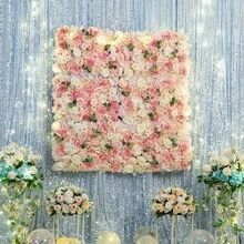 1 pièce/4 pièces Fleurs artificielles pour fond mural Rose Marguerite convenant pour les fêtes familiales, les décors de mariage, la décoration murale de magasin, les photos de fond. Agencement de mur de fleurs