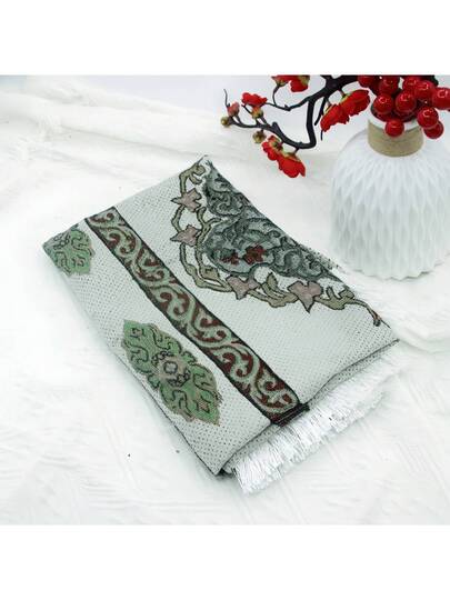 70*110cm Goud Zijden Katoenen Gauze Thin Plaid Carpet, Round Ball Tapijt Mat view 2