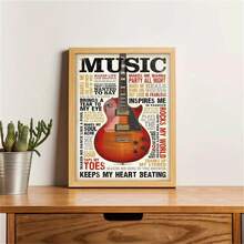 1 件音乐商店帆布海报 - 墙壁艺术，无框艺术品，适合家庭、宿舍、客厅装饰、礼物、节日装饰 - 悬挂帆布，无需电力 - 彩色 - 查看 3