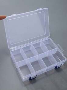 1pc Multi-Purpose Transparent Plastic Storage Boxes Mini Transparent Bead Storage Containers With Hinged Lids Rectangular Clear Craft Supply Boxes For Organizing Earrings Rings Jewelry And Nail Art Accessories