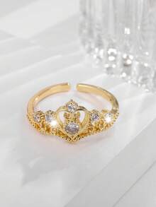 1pc Fashionable Hollow-Out Heart Ring For Women's Daily Wear