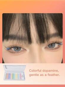 120 Stücke/Box 10D farbige dramatische Wimpern, natürliches Aussehen, geeignet für Musikfestivals, Anime/Manga inspiriertes Make-up