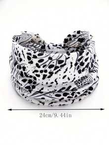 1 pieza Diadema ancha de estilo bohemio con estampado de leopardo para mujeres, turbante, banda elástica con nudo, accesorios para el cabello antideslizantes para hacer ejercicio