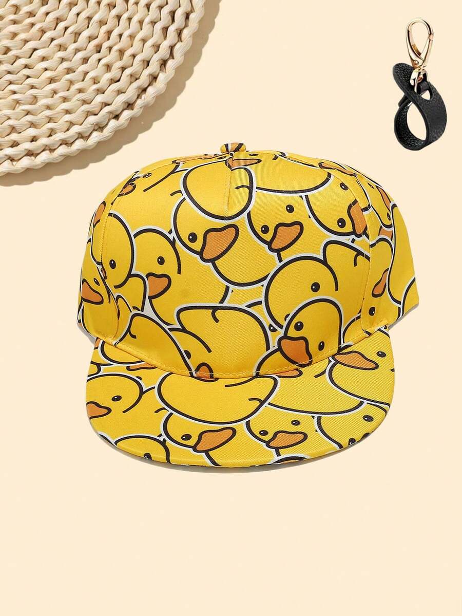 1 Stück Baseballkappe mit flachem Schirm, personalisierter Europäischer & Amerikanischer Hip Hop Hut, Sommerhut mit Schädel, Geist, Kürbis Design, geeignet für Halloween