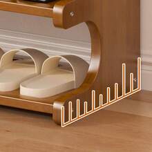 Zapatero de Bamb de Varios Niveles, Zapatero Recibidor Madera, Zapatero Alto Baldas para Entrada, Dormitorio o Pasillo, Estante para Zapatos para Casa 2 tier/30cm - 2 niveles/30 cm - Ver 8