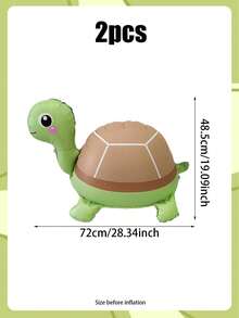 1/2 个站立可爱海龟气球，包括动物形状 PE 气球，适用于生日派对、动物主题派对、丛林派对、水族馆主题派对、海龟赛跑日、海洋生日派对 - 彩色 - 查看 9