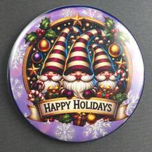 1PC Manual Christmas Bottle Opener Refrigerator Magnets For Beer And Beverages - Easy To Hold Round Bottle Opener, Decorative Fridge Magnet With Nativity, Santa Claus, Snowman Elements, Fun Kitchen Supplies, Thanksgiving, Christmas And New Year Gifts, Christmas Party Supplies, Family Dinner