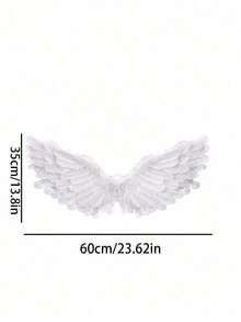 3 件天使翅膀服装配饰 - 成人羽毛翅膀带光环头带套装，轻便可调节仙女翅膀 - 彩色 - 查看 7
