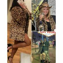 Women's Faux Fur Jackets Autumn Winter Leopard Coats Loose Fur Coat with Pockets - inicial - Ver 4