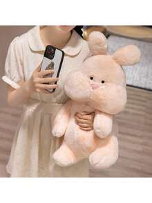 1pc Cute Plush Doll Doll, Rabbit, Duck, Slouchy Bear, Husky, Or Capybara Stuffed Animal, Home Decor Pillows & Companion - Multicolor - View 11