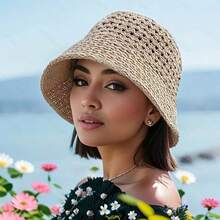 Women's Straw Sun Hat - Wide Brim, Breathable Beige And Khaki, Adjustable Foldable Design For Travel, Beach, Outdoor, All Season Lightweight Unisex (Hand Wash), Summer Sun Protection Hat, Collapsible Sun Visor, Essential For Women In Summer, Durable Outdoor Construction Material