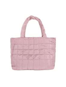 1pc Lightweight, Business Casual Ultra-Lightweight High-Capacity Quilted Tote Bag For Teen Girls Women College Students, Solid Color, Soft Underarm Shoulder Bag, Handbag For Daily Office Party, Casual Style Bag, School Supplies, School Tote Bag, Tote Bags For School, College Essentials