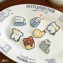 2 piezas Nuevos broches de dibujos animados INS, material acrílico, lindos pasadores, insignias y colgantes accesorios