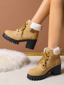 Botas de tobillo con ojetes metálicos y cordones de estilo punk, nuevas botas forradas térmicamente y sin forro para mujeres