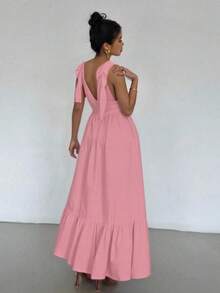 Women Long Dresses - Baby Pink - View 3