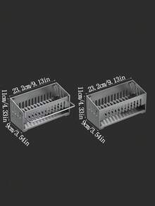 1pc Space-Saving Kitchen & Bathroom Sink Organizer - Durable, Easy-Clean Storage Rack For Sponges, Brushes, And Dish Cloths - Stand-Alone Design With Rod For Hanging, Space Efficient Organizer|Modern Kitchen Accessory Dish Rack