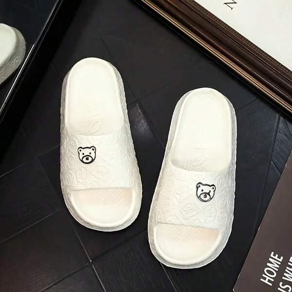 نعال داخلية على شكل دب كرتوني لطيف مصنوعة من مادة EVA، مريحة ومانعة للانزلاق، مناسبة للاستخدام في المنزل والحمام والشاطئ، للاستخدام في جميع الفصول، نعال على شكل دب