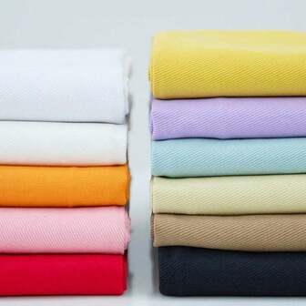 Una pieza de tela de mezclilla de color, telas de costura DIY, adecuadas para producción hecha a mano, artesanía y materiales de mezclilla lavados previamente, cortados previamente 19in*59in. Tela medida en metros. Adecuado para vaqueros, chaquetas, vestidos, faldas, pantalones cortos, reparación y sombreros, etc.