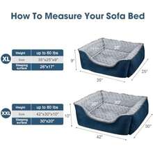 JOEJOY Rectangle Dog Bed For Large Medium Small Dogs - Washable Orthopedic Sofa Bed, Soft Breathable Puppy & Pet Cuddler, Durable Calming Dog Bed With Anti-Slip Bottom, Multiple Sizes,(XXL(42"X 30"X 10") Navy Blue) - Type18 - 查看 4