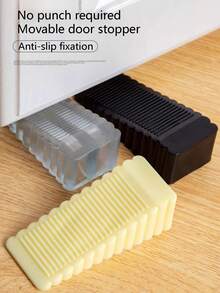 Transparent Silicone Door Stop, Non-Slip Wedge, Anti-Collision Stop. Suitable For A Variety Of Environments, Including Living Rooms, Kitchens, Bedrooms, Hotels, Bathrooms And Apartments