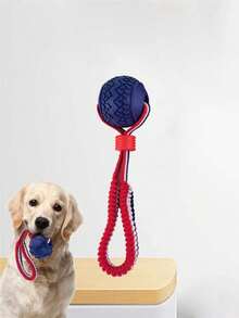 1 pezzo Giocattolo per animali domestici in cotone con nodo, a forma di osso e palla, per masticare e giocare in modo interattivo, colore casuale