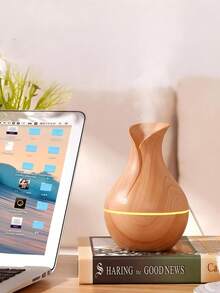 1 件 USB 花瓶加湿器，200 毫升迷你家居和办公桌面便携式木纹芳香扩散器，空气净化器 - 彩色 - 查看 9