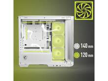 MSI MAG PANO M100R PZ White Micro-ATX PC Case - Supports Back-Connect Motherboard, 4 ARGB Fans, Lighting Hub, GPU Support Stand, Dust Filters, USB Type-C (20Gbps), 270-Degree Panoramic Display - White - View 7