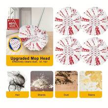 Cabeça de Reposição de Esfregão Giratório, Cabeça de Esfregão Tuoba que Pode Girar, Cabeça de Esfregão Giratório, Peças de Reposição da Cabeça de Esfregão Giratório, Efeito de Limpeza Aumentado em 40%, Toque Profundo e Remoção de Cabelos/Migalhas/Poeira, Pode Ser Lavado à Máquina e Fácil de Instalar, Limpeza Eficiente, Estrutura Resistente, Durável