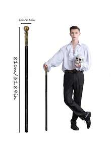 1PC King's Costume Cane, 81 CM Long, Antique Golden Item, Suitable For Jazz Dance, Role-Playing Accessories, Halloween Costumes Party Props (Adjustable Length, Suitable For All Ages)