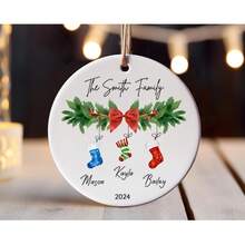 Personalised Family Name Christmas Ornament, Surname Christmas Bauble, Personalised First Christmas As A Family Of 4 Bauble, Baby First Christmas Tree Ornament, 1st Xmas Ornament., Multi-Functional, Personalized, Unique, Ideal Gifts For Him, Tea Room, Home, Garden, Office, For Anniversaries, For Valentine's Day, For Mother's Day, For Father's Day, For Graduation, For Housewarming,Fall Decor,Elegant Living,Artful Living