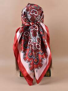 1pc Women's Beach Accessory Summer Beach Headscarf Headband, 90*90inch Satin Square Scarf, Versatile Headwrap, Top Quality Scarf For Party