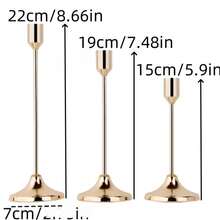 3pcs Metal Single Candle Holder, Tabletop Decor, Candlelight Dinner, Photo Prop, Wedding Anniversary, Home Hotel Decor, Birthday Gift, Suitable For Dining Table Center, Wedding, Catering, Party (Candles)