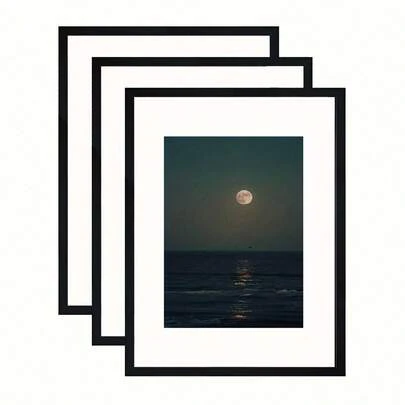 1/3pcs Photo Frame, Picture Frame For Wall And Tabletop Display, For Desktop Art Decor, For Birthday Party Decor, For Home Room Living Room Office Decor, Mother's Day New Year Easter Gift, Black, Oblong, Without Picture Gifts Graduation