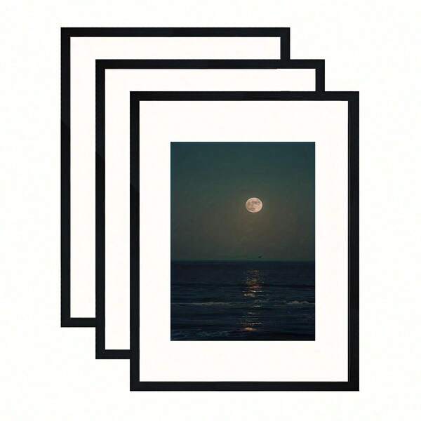 1/3pcs Photo Frame, Picture Frame For Wall And Tabletop Display, For Desktop Art Decor, For Birthday Party Decor, For Home Room Living Room Office Decor, Mother's Day New Year Easter Gift, Black, Oblong, Without Picture Gifts Graduation