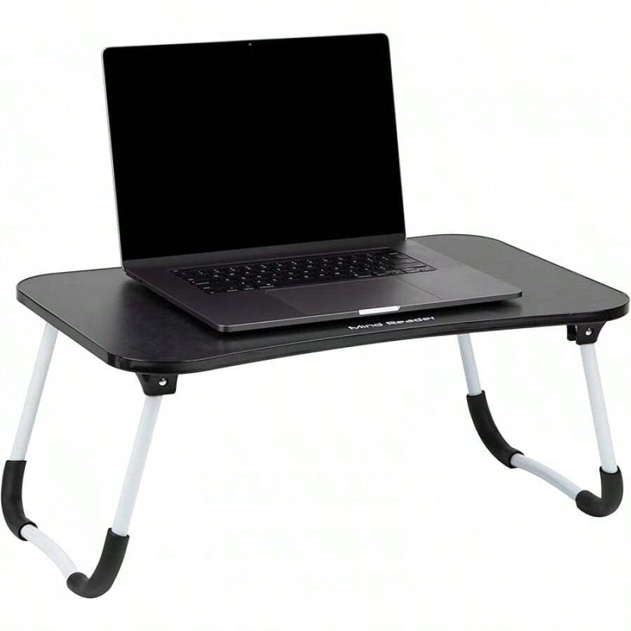 Lector Escritorio de Regazo Soporte para Laptop, Bandeja de Cama, Patas Plegables, Mesa de Sofá, Portátil, MDF, 23.25" L x 13.75" W x 10.5" H, Negro - Negro - Ver 1