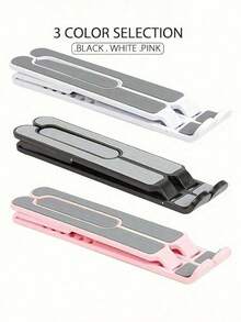 1PC Universal Laptop Tablet Stand, Hanging Plastic Folding Portable Stand, Easy To Increase Height And Heat Dissipation 6-Level Adjustable Portable Foldable Laptop Stand Cooling Holder ﻿,Laptop Stand, Desktop Folding, Mobile Phone, Tablet Height Increasing, Suspended Stand, Portable With Heat Dissipation Base