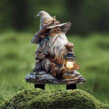 حديقة بأسلوب بوهيمي مع فانوس - ديكور جنية بلاستيكي للزينة الخارجية، سهل التركيب، مناسب لعيد الميلاد وعيد الشكر، لا يحتاج إلى طاقة أو بطارية، هدية مثالية للنباتات المزروعة في أصص والحدائق