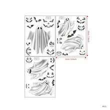 Halloween Luminous Wall Stickers, Horror Witch Bat Eye Carved & Printed, Ghost Design, Removable, Self-Adhesive & Easy To Stick & Peel, Suitable For Halloween Decoration, Haunted House, Bedroom, Living Room Window Decoration, Holiday Horror Atmosphere Decoration, Home Decoration Stickers