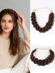 Handmade Braided Hair Band Made Of Artificial Hair Strands. Versatile And Elegant Accessory For Daily Use. Suitable For Women. Perfect For Halloween Celebrations. - Multicolor - View 2