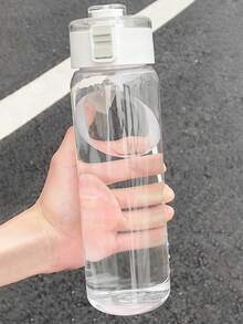 1个800毫升透明塑料水瓶，防漏运动水瓶，适合健身、跑步和户外活动，宽口设计方便清洗和加冰，帮助您全天保持水分充足，是居家、办公、学校和旅行的理想之选，也是假期和夏季必备的水杯，配有过滤器可去除杂质。 - 彩色 - 查看 12